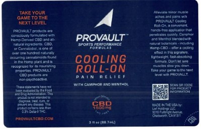 Label (Provault Cooling Roll On 3fl Oz)